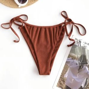 ZAFUL Tie Side Ribbed Swim Bottom
